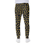 Gold Crown Pattern Print Scuba Joggers