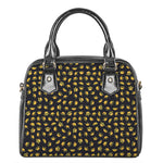 Gold Crown Pattern Print Shoulder Handbag