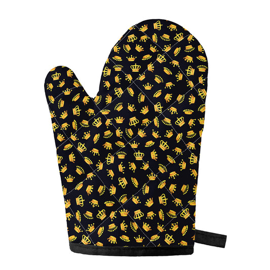 Gold Crown Pattern Print Single Oven Mitt