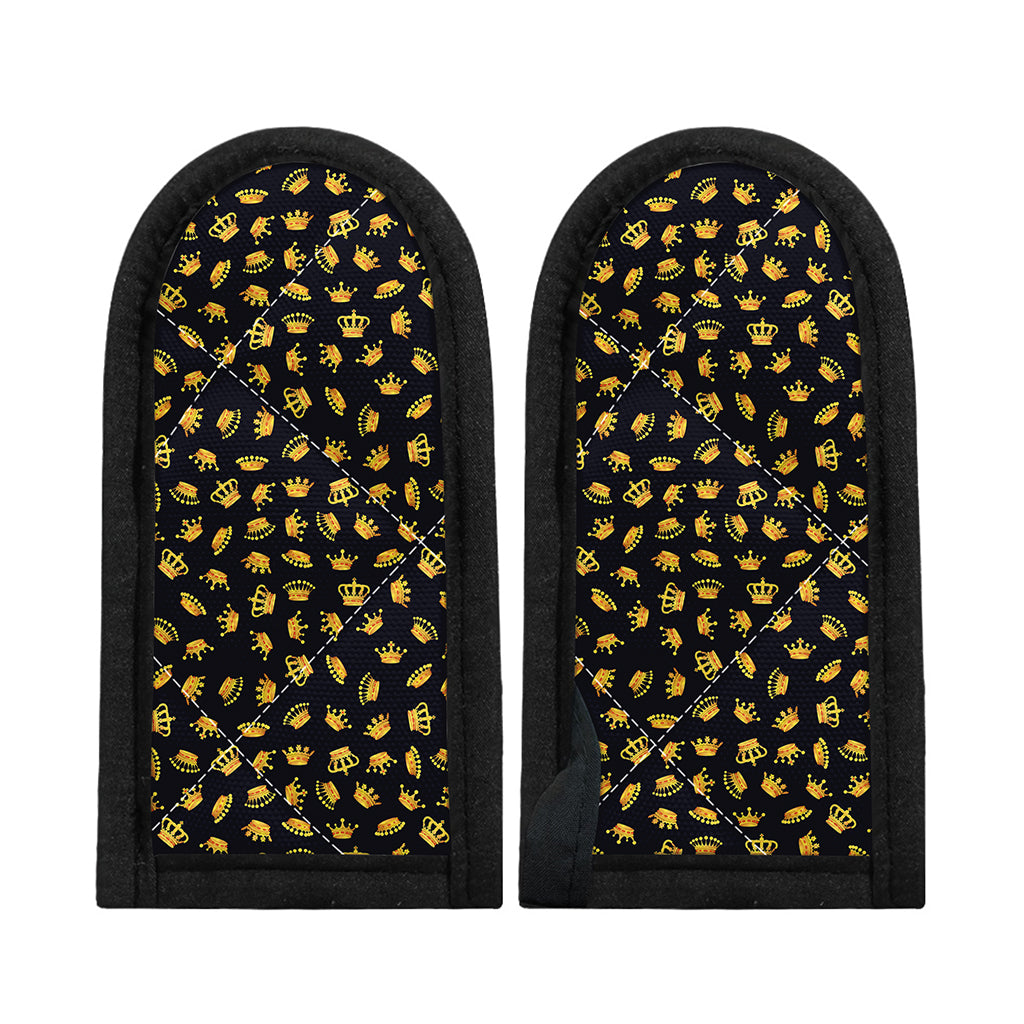 Gold Crown Pattern Print Skillet Handle Cover
