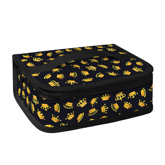 Gold Crown Pattern Print Small Lunch Bag