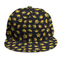 Gold Crown Pattern Print Snapback Cap