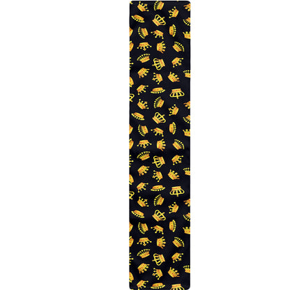 Gold Crown Pattern Print Table Runner