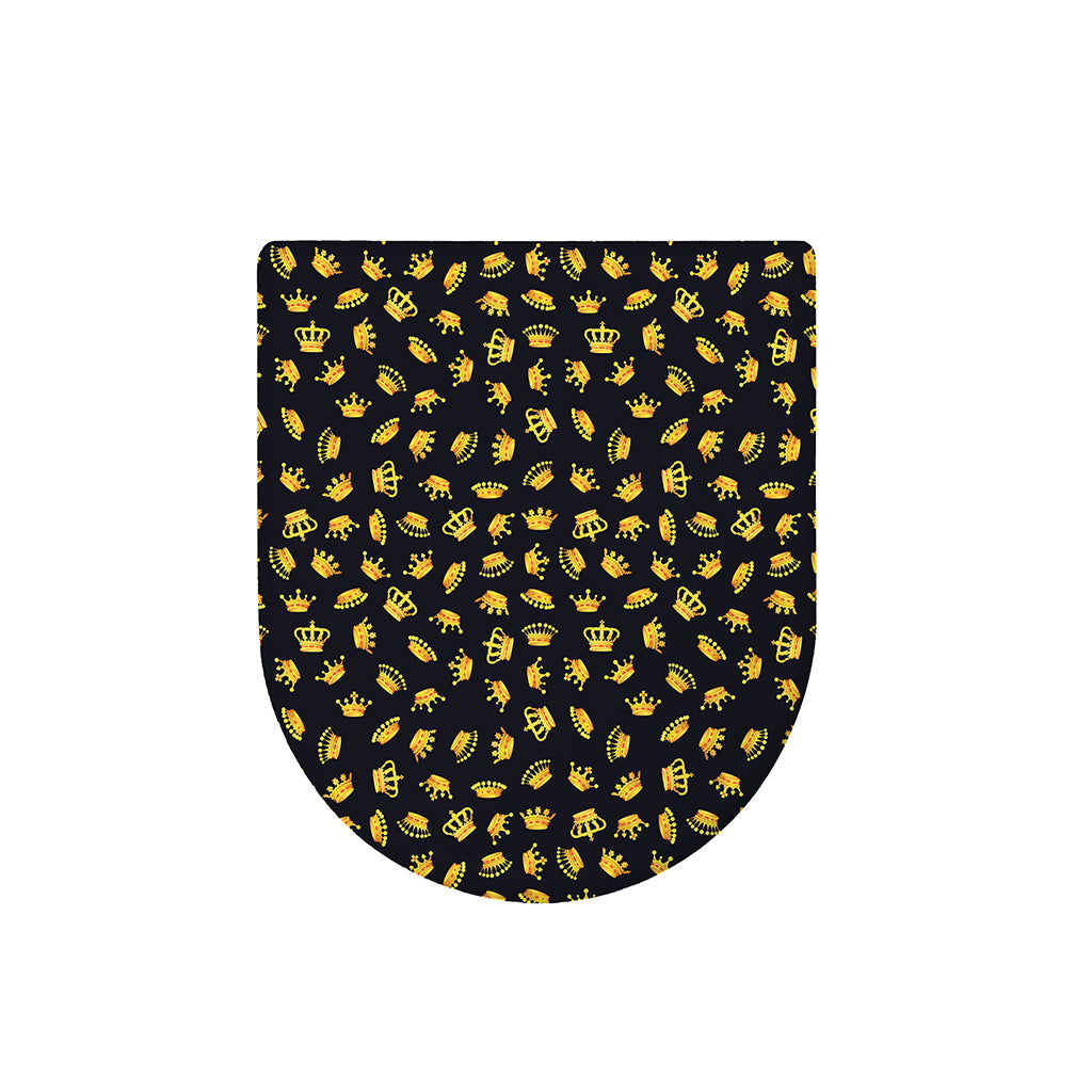 Gold Crown Pattern Print Toilet Lid Cover