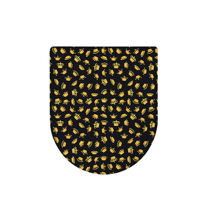 Gold Crown Pattern Print Toilet Lid Cover