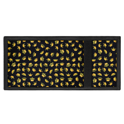 Gold Crown Pattern Print Trifold Wallet