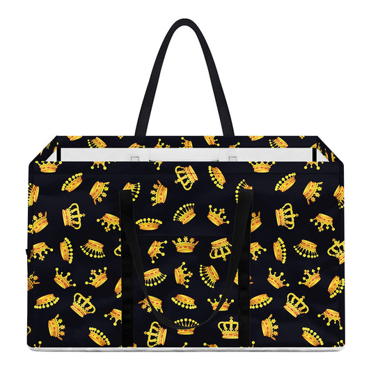 Gold Crown Pattern Print Utility Tote Bag