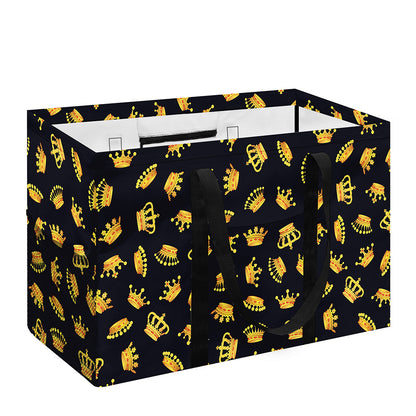 Gold Crown Pattern Print Utility Tote Bag