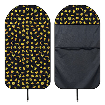 Gold Crown Pattern Print Waterproof Car Seat Cover