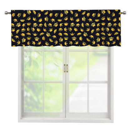 Gold Crown Pattern Print Window Valance