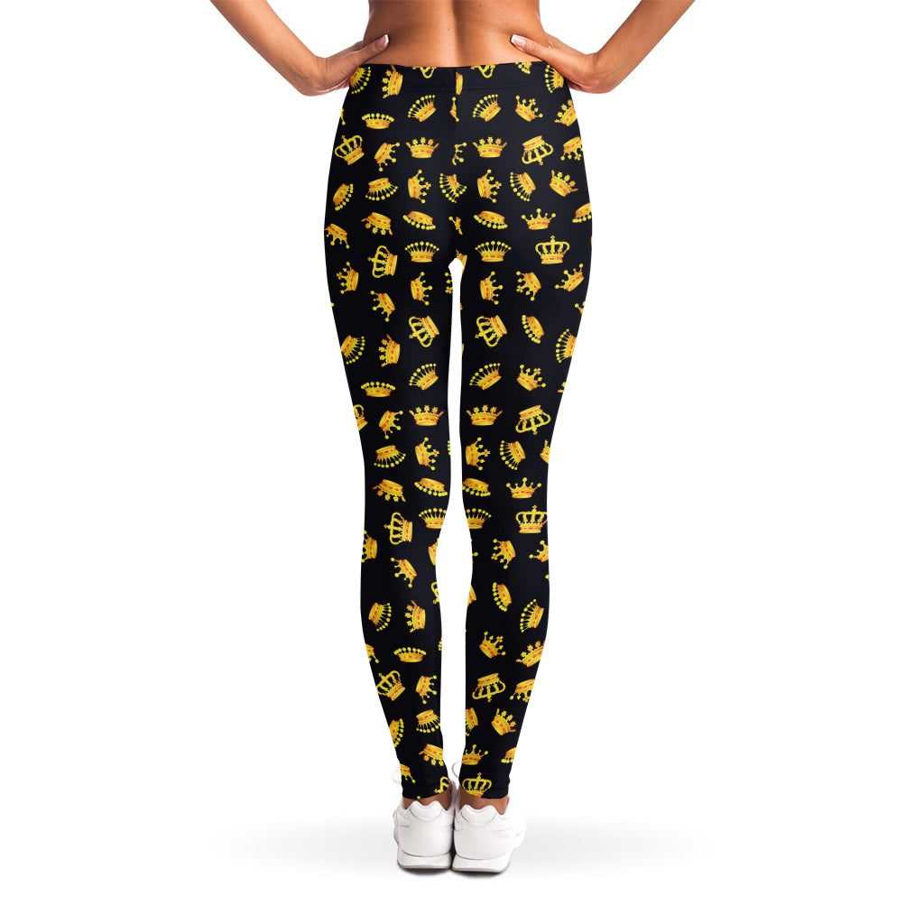 Gold Crown Pattern Print Women's Leggings