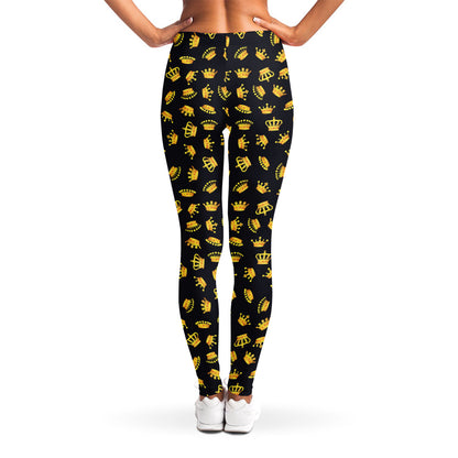 Gold Crown Pattern Print Women's Leggings