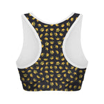 Gold Crown Pattern Print Women's Sports Bra