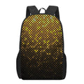 Gold Disco Lights Pattern Print 17 Inch Backpack