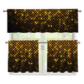 Gold Disco Lights Pattern Print 3 Piece Kitchen Curtains
