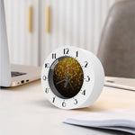Gold Disco Lights Pattern Print Alarm Clock