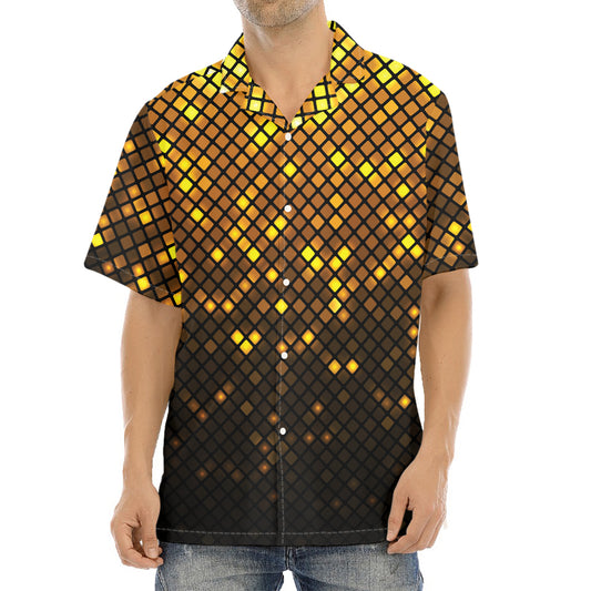 Gold Disco Lights Pattern Print Aloha Shirt