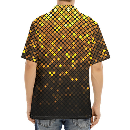 Gold Disco Lights Pattern Print Aloha Shirt
