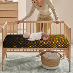 Gold Disco Lights Pattern Print Baby Crib Sheet