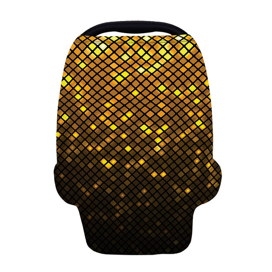 Gold Disco Lights Pattern Print Baby Seat Cover
