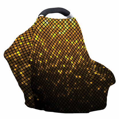 Gold Disco Lights Pattern Print Baby Seat Cover