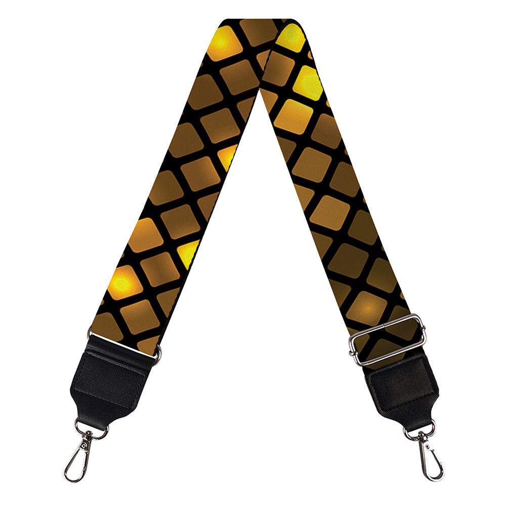 Gold Disco Lights Pattern Print Bag Strap