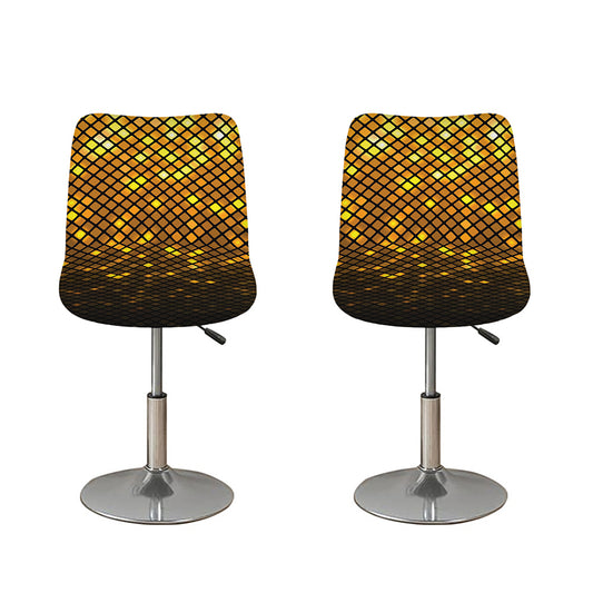 Gold Disco Lights Pattern Print Bar Stool Covers