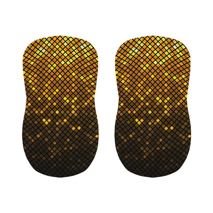 Gold Disco Lights Pattern Print Bar Stool Covers