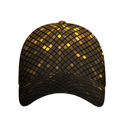 Gold Disco Lights Pattern Print Baseball Cap