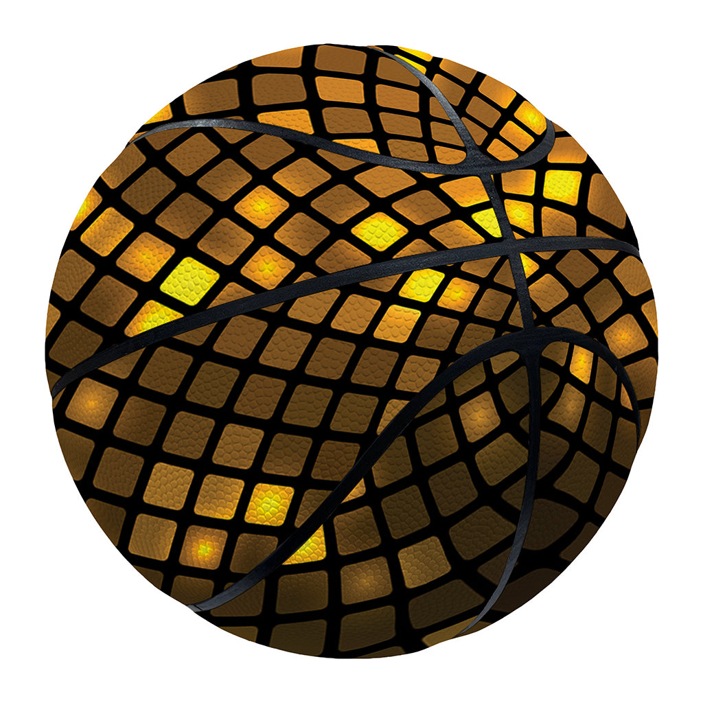 Gold Disco Lights Pattern Print Basketball