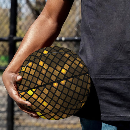 Gold Disco Lights Pattern Print Basketball