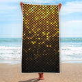 Gold Disco Lights Pattern Print Beach Towel