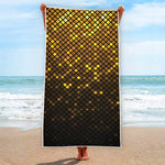 Gold Disco Lights Pattern Print Beach Towel