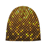 Gold Disco Lights Pattern Print Beanie