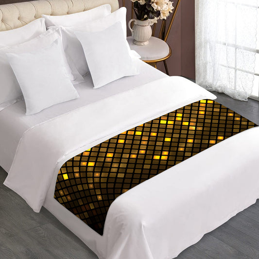 Gold Disco Lights Pattern Print Bed Runner