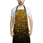 Gold Disco Lights Pattern Print Bib Apron With Pocket