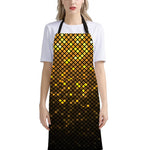Gold Disco Lights Pattern Print Bib Apron With Pocket