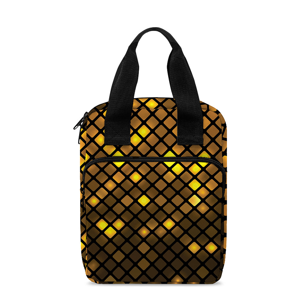 Gold Disco Lights Pattern Print Bible Tote Bag