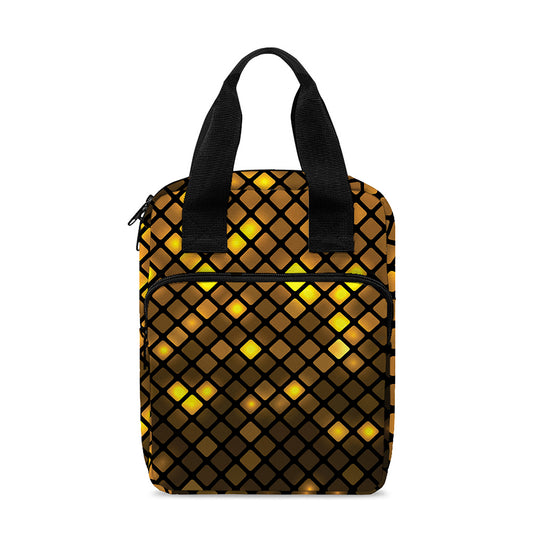Gold Disco Lights Pattern Print Bible Tote Bag