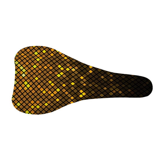 Gold Disco Lights Pattern Print Bicycle Seat Cover