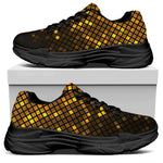Gold Disco Lights Pattern Print Black Chunky Shoes