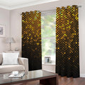 Gold Disco Lights Pattern Print Dimout Grommet Curtains