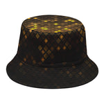 Gold Disco Lights Pattern Print Bucket Hat
