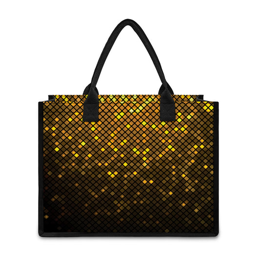 Gold Disco Lights Pattern Print Canvas Tote Bag