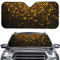 Gold Disco Lights Pattern Print Car Windshield Sun Shade