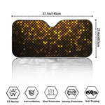 Gold Disco Lights Pattern Print Car Windshield Sun Shade