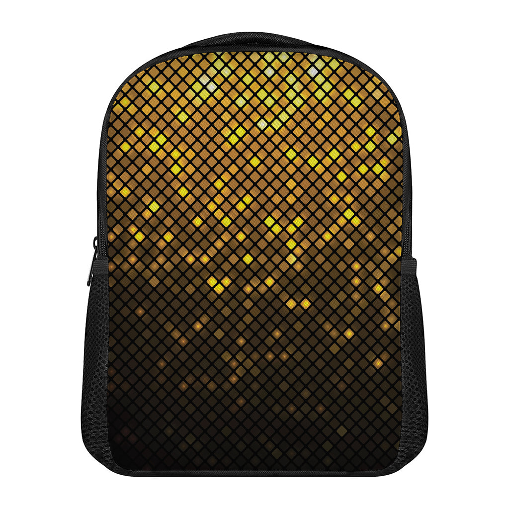 Gold Disco Lights Pattern Print Casual Backpack