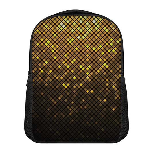 Gold Disco Lights Pattern Print Casual Backpack