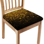 Gold Disco Lights Pattern Print Chair Cushion Cover