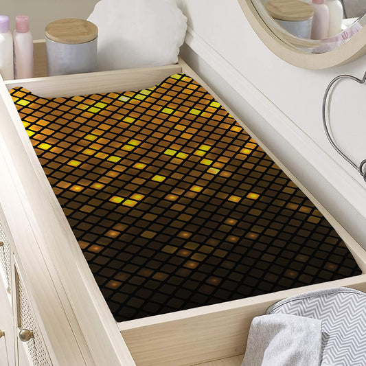 Gold Disco Lights Pattern Print Changing Pad Cover